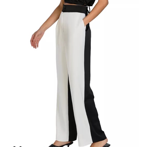 Bar III Pants - NWT BAR III Nicole Williams English Colorblocked Wide-Leg Pants -Size 6